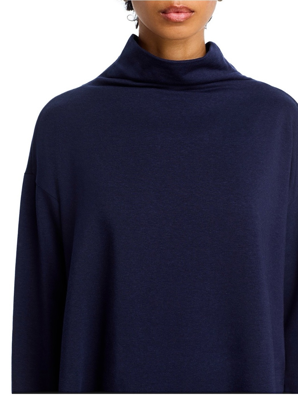 Eileen Fisher Navy Funnel Neck Tunic